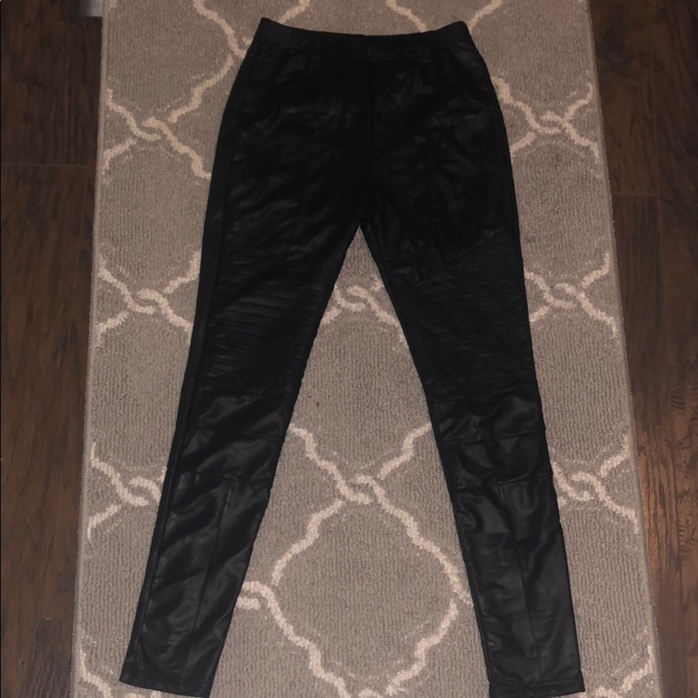 Plush Leather leggings